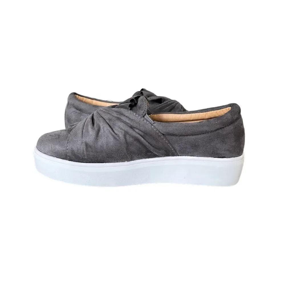 CATHERINE MALANDRINO | Suede Wrap Platform Slip-On Sneakers (8)